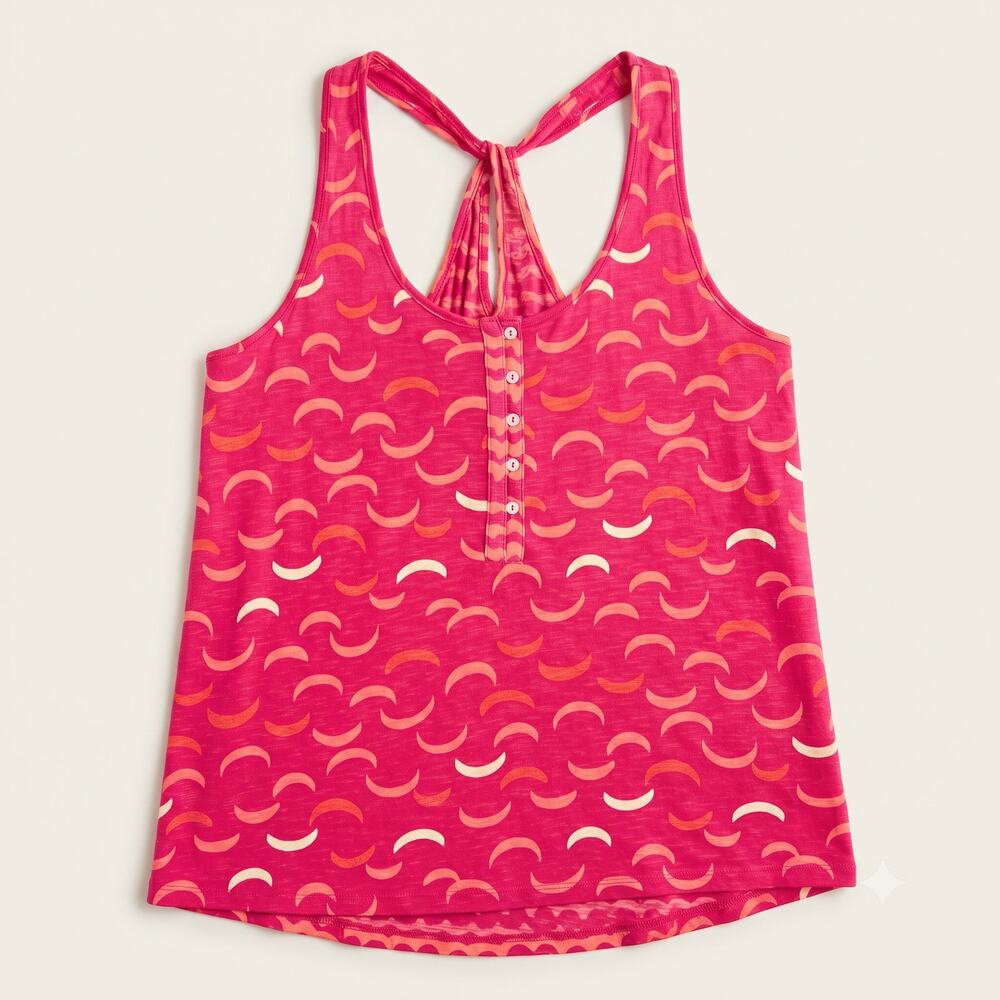 Old Navy Womens L Boho‎ Y2K Casual Indie Modal Blend Henley Racerback Tank Top